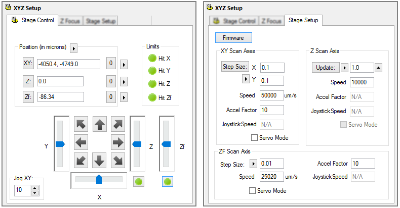 Device Pane XYZ Setup 